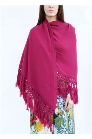 Capri shawl with fringes Art Tricot | MEZZALUNACICLAMINO